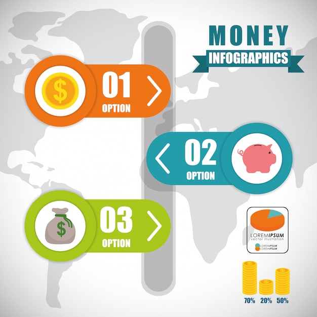 Progettazione di denaro infografica.