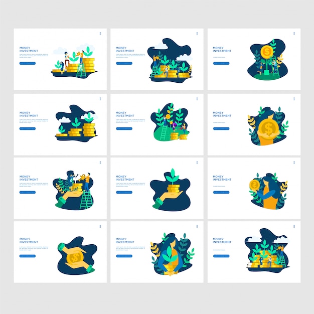 Illustrazione piana di investimento di soldi