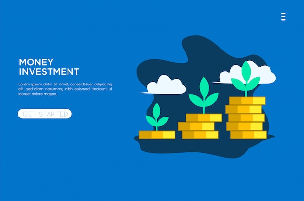 Vector money investment flat illustration