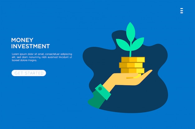 Vector money investment flat illustration