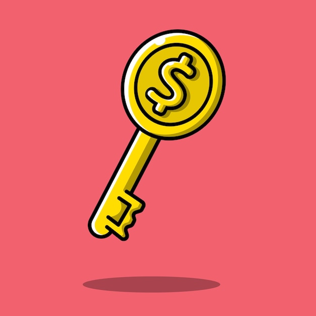 Vector money key illustration, key to success