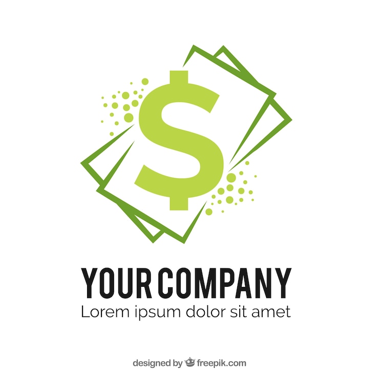 Vector money logo template with bills