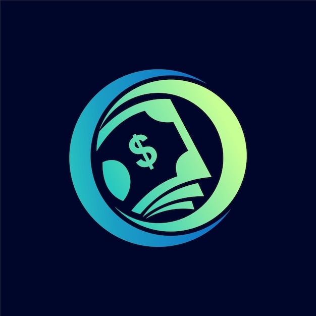 Vector money logo with circle concept