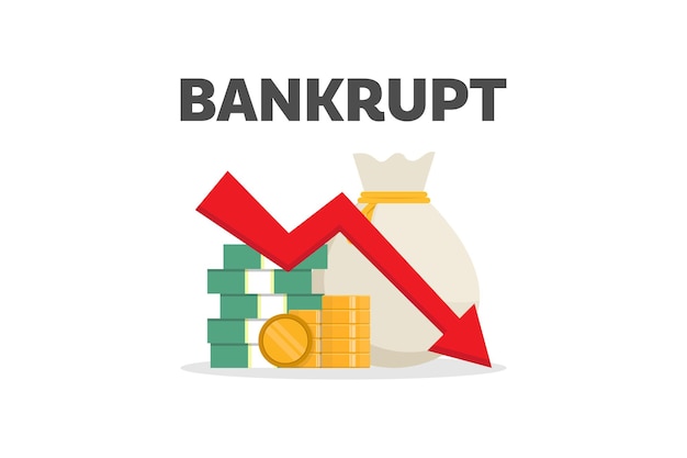 Money loss bankrupt vector design illustration