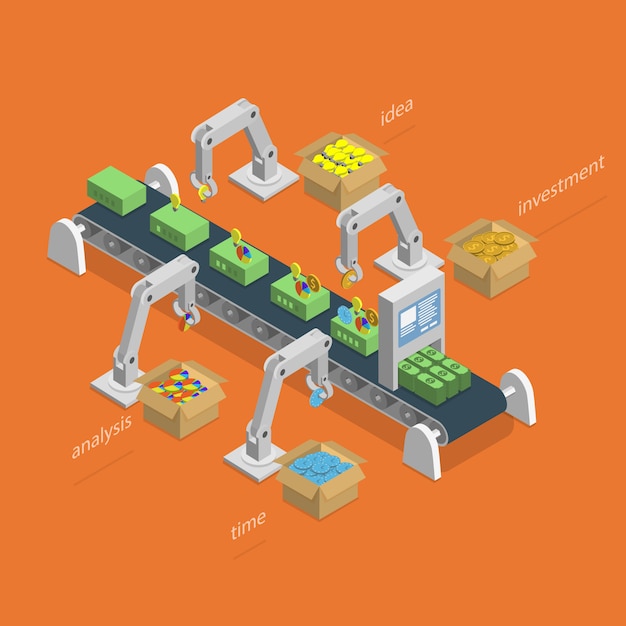 Money Making Process Isometric