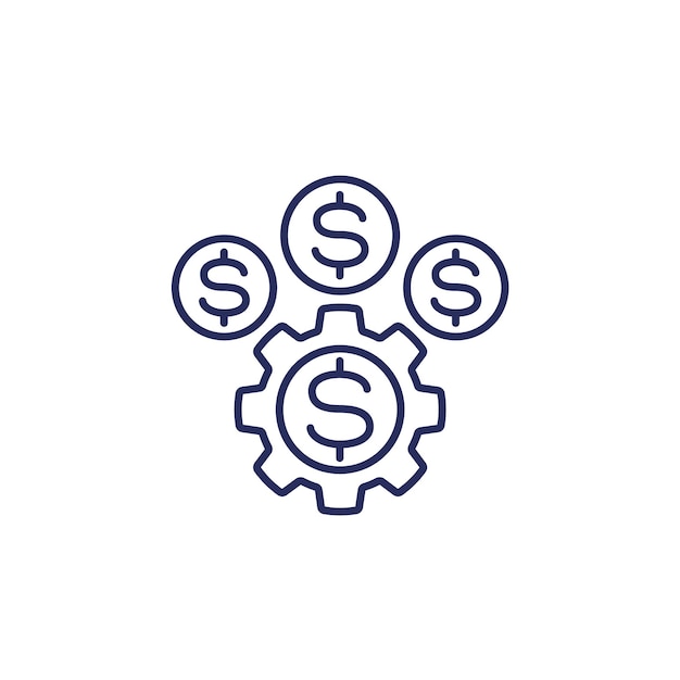 Money management and finance line icon on white