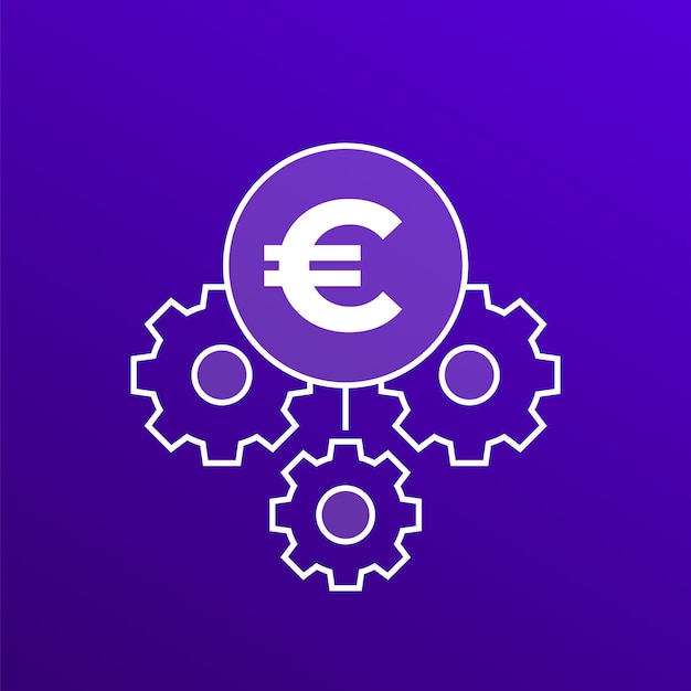 money management icon with euro symbol vector