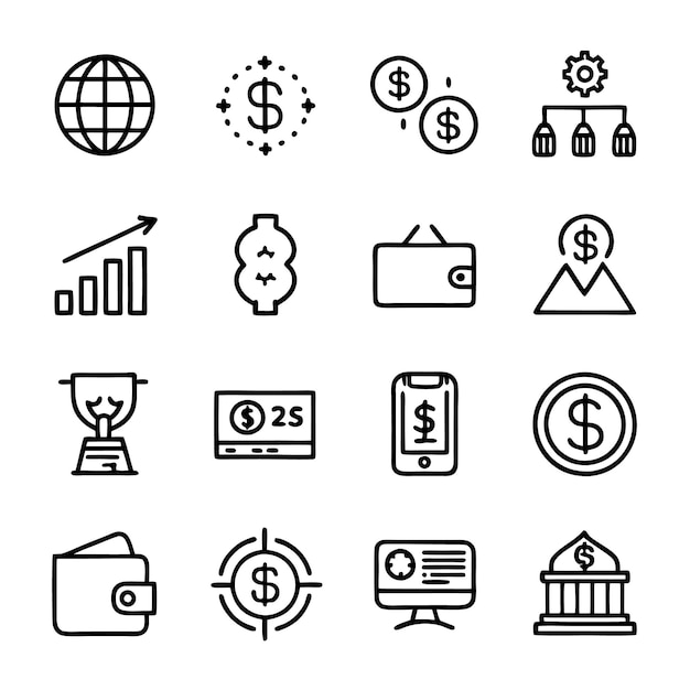 Money Matters Een uitgebreide icoon set voor financiële toepassingen