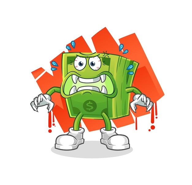 Money monster vector. cartoon character