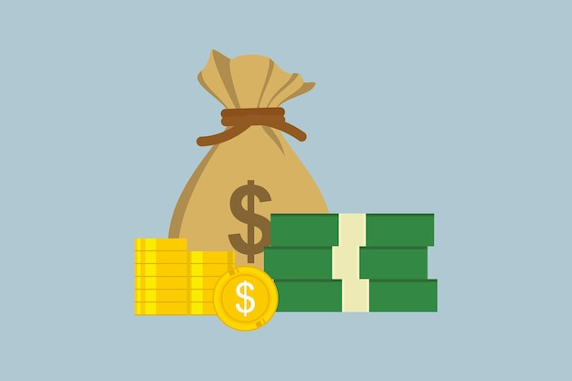 Money pile icon vector template illustration