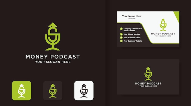 Money podcast logo use outline and business card