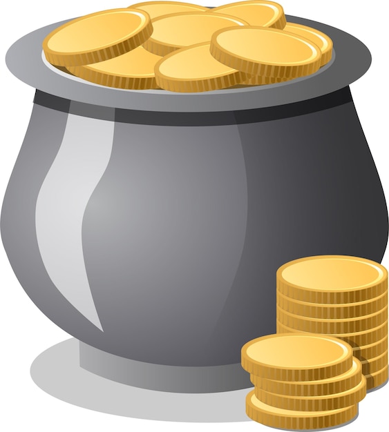 Money Pot Vector Isolated Background