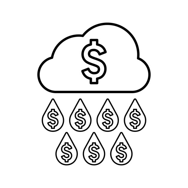 Money rain line icon