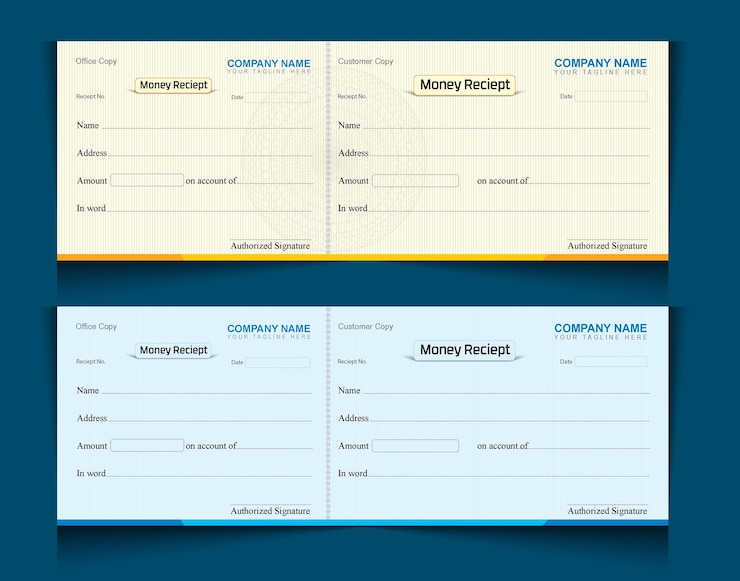 Vector money receipt design template