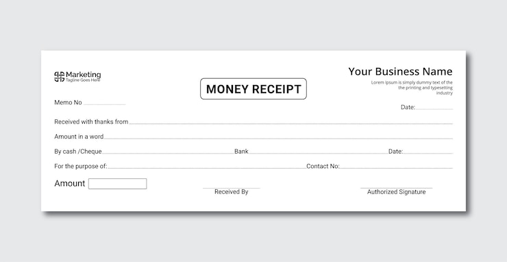 Vector money receipt template