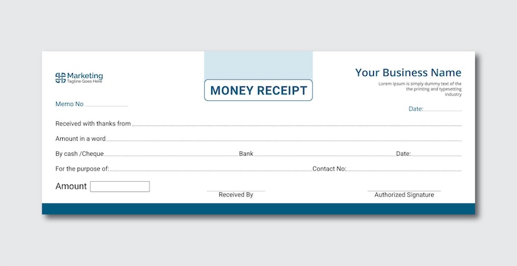 Vector money receipt template