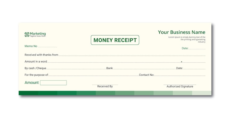 Vector money receipt template