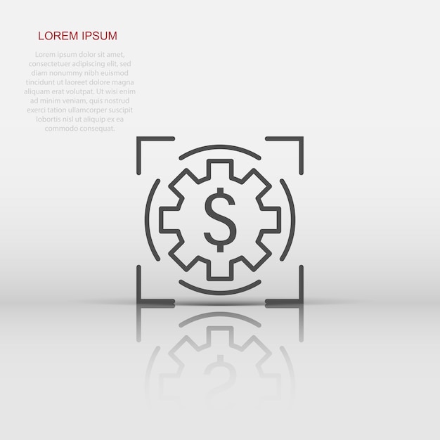 Money revenue icon in flat style Dollar coin vector illustration on white isolated background Finance structure business concept