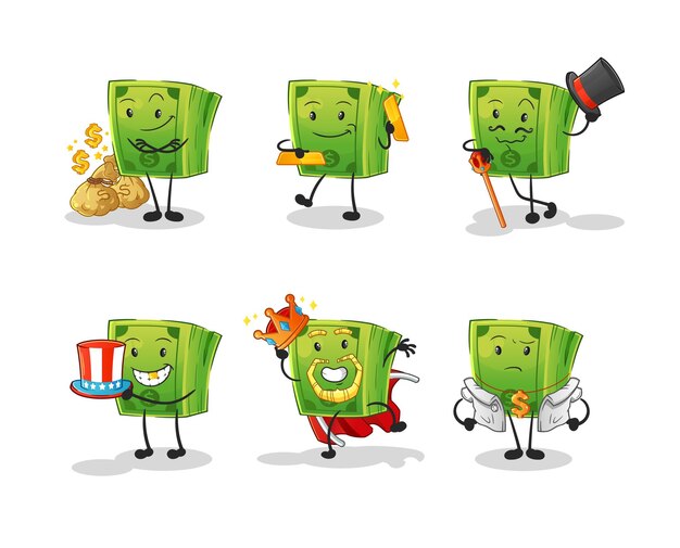 Vector money rich character cartoon mascot vector