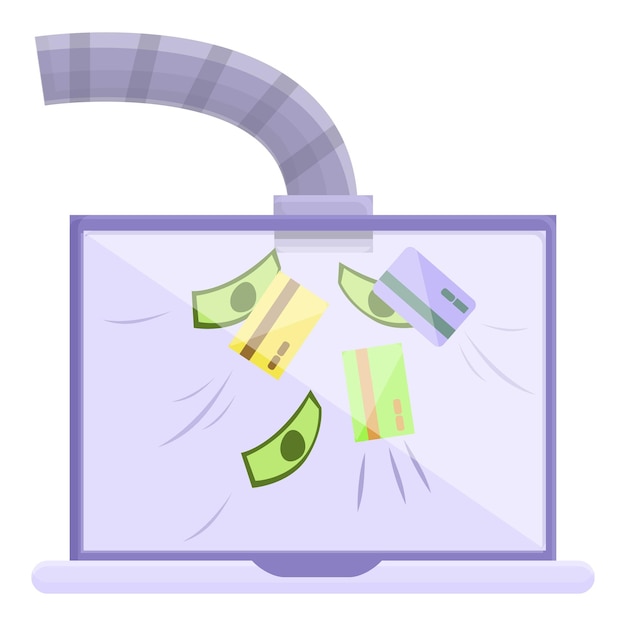 Вектор Икона вредоносных программ money risk cartoon of money риск вредоносного вектора икона для веб-дизайна изолирована на белом фоне