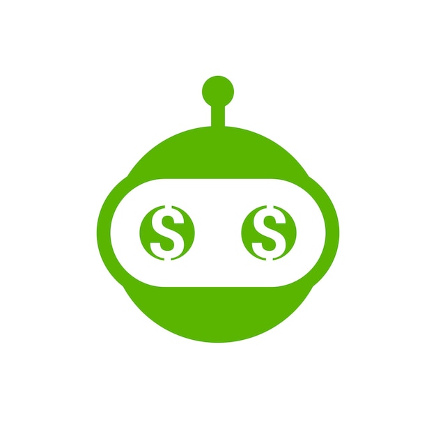 Money robot vector icon