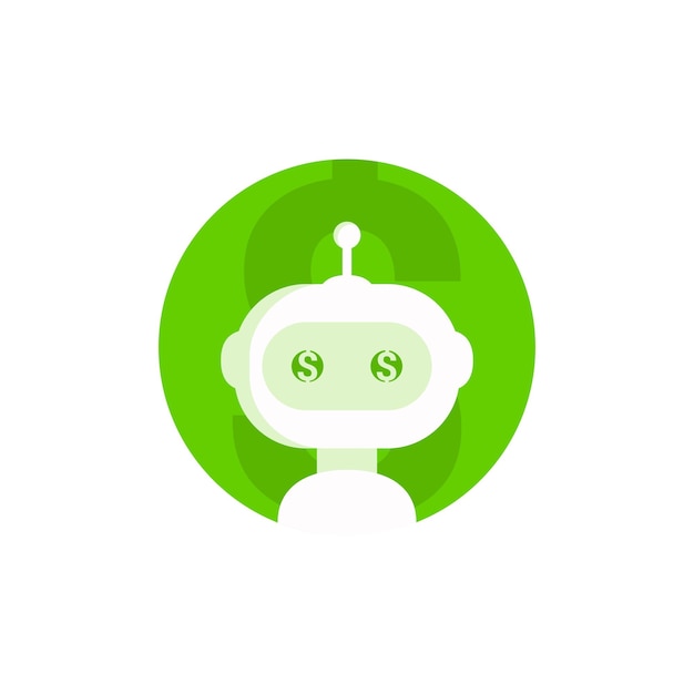 Money robot vector icon