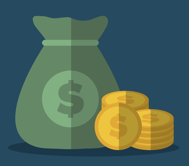money sack and coins icon