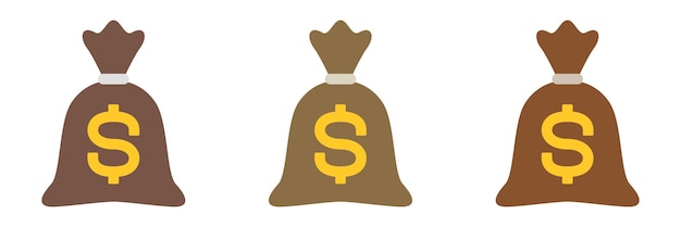 Money Sack in flat style isolated