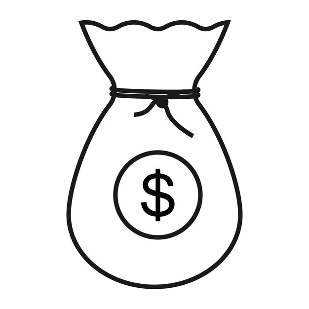 money sack or treasure icon on isolated white backgroundvector illustration design