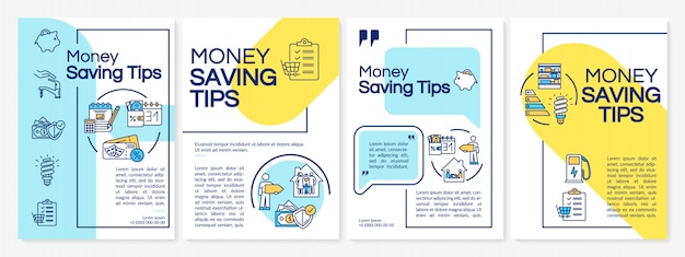 Vector money saving tips brochure template