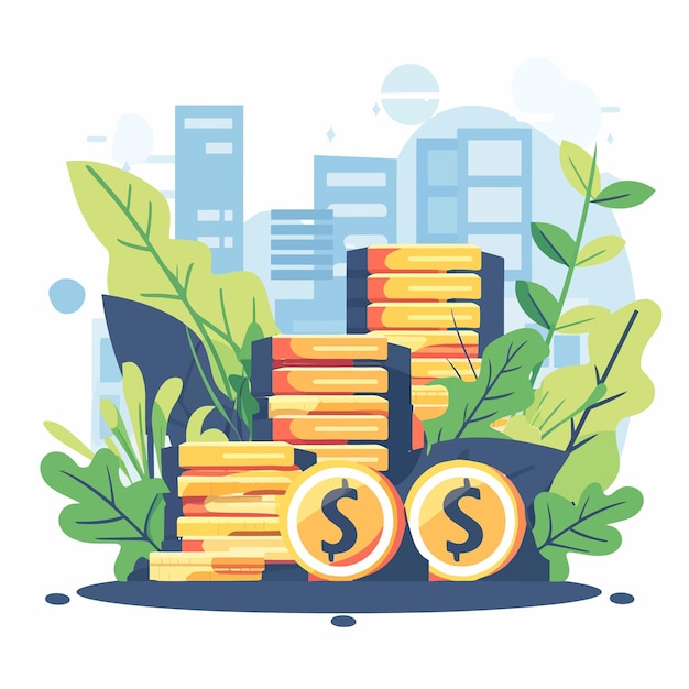 Vector money_savings_coins_budget_concept_vector