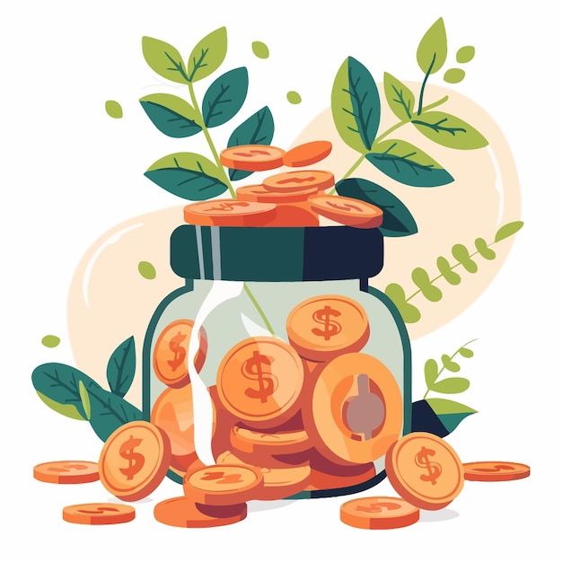 Vector money_savings_coins_budget_concept_vector