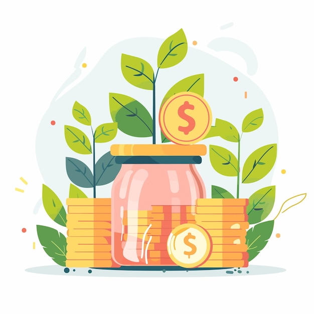 벡터 money_savings_coins_budget_concept_vector