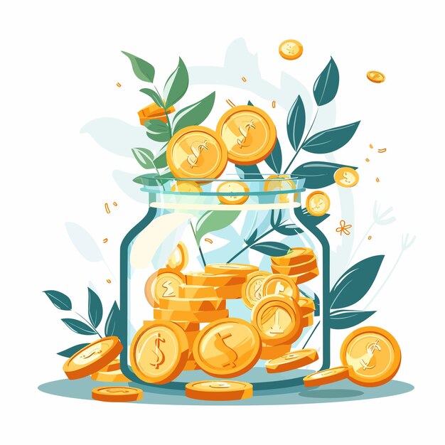 Vector money_savings_coins_budget_concept_vector