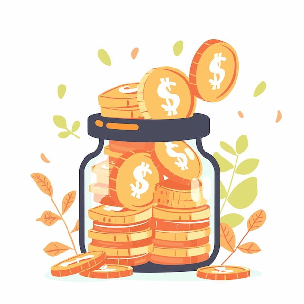 Вектор money_savings_coins_budget_concept_vector