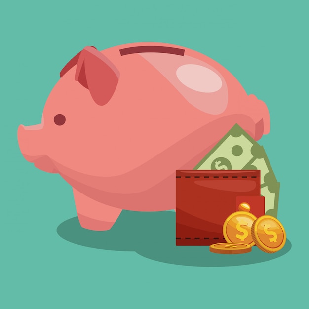 money savings inside piggy 