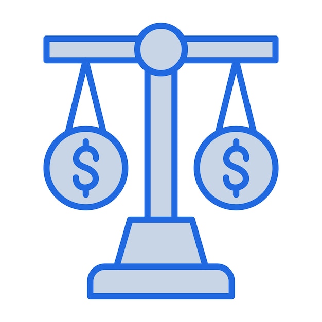 Money Scale Blue Tone Illustration