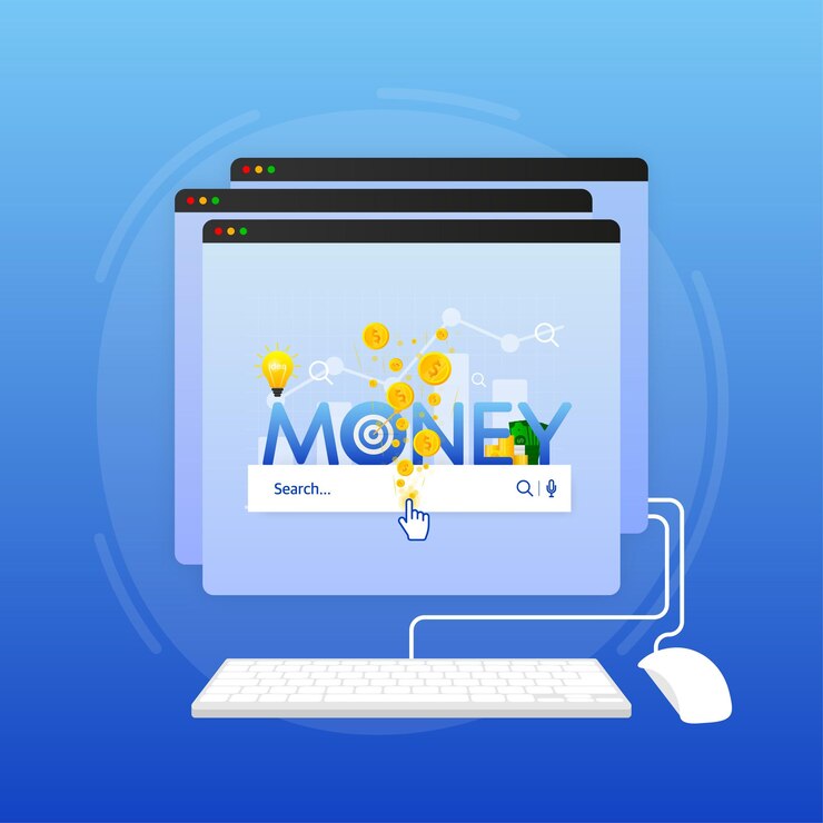 Vector money sign laptop people great design for any purposes business woman illustration vector art