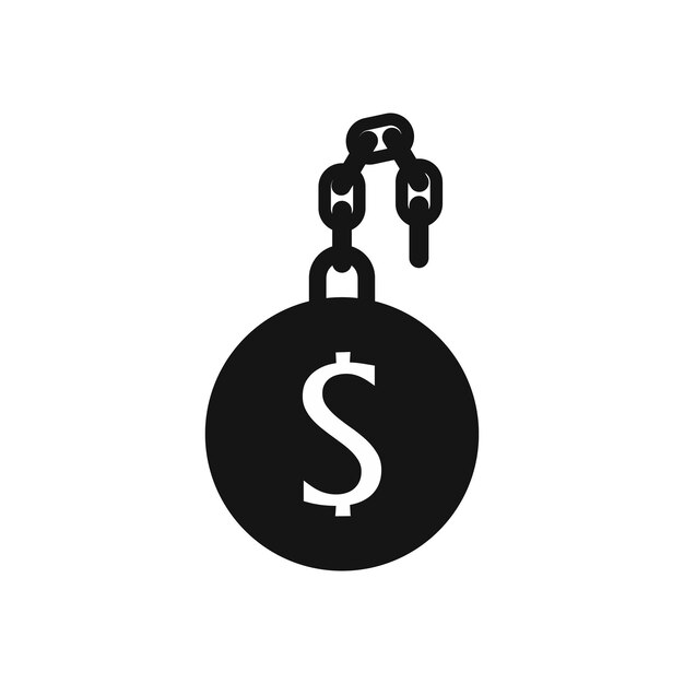 Vector money slave icon in simple style on a white background