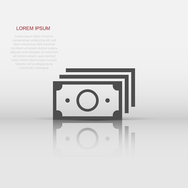 Money stack icon in flat style Exchange cash vector illustration on white isolated background Banknote bill business concept