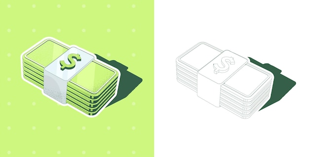 Money stylish modern illustration banknotes