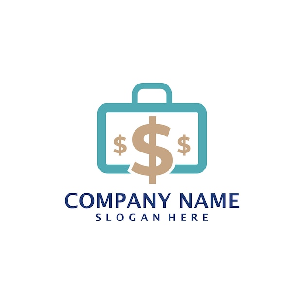 Money Suitcase logo design vector Suitcase logo design template concept