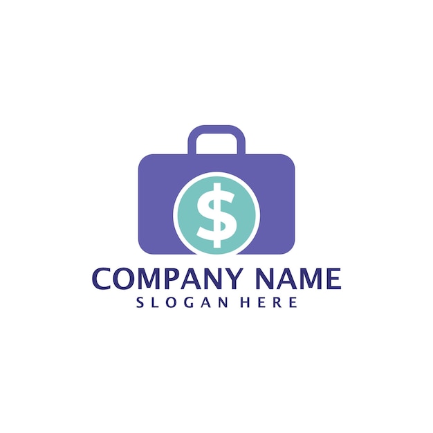 Money Suitcase logo design vector Suitcase logo design template concept