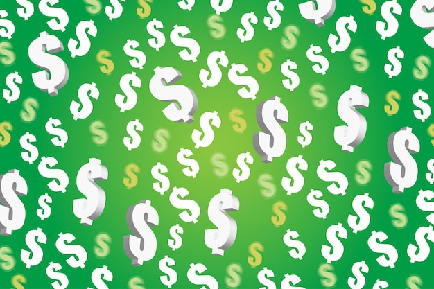 Vector money symbol or dollar icon in seamless pattern