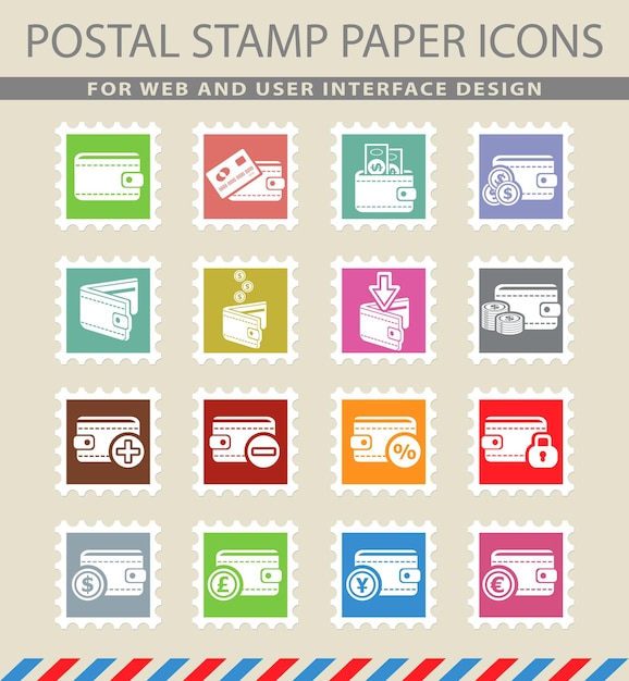 Vector money symbols on mail paper icons