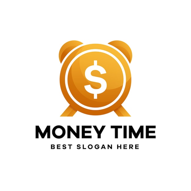 Vector money time gradient logo design