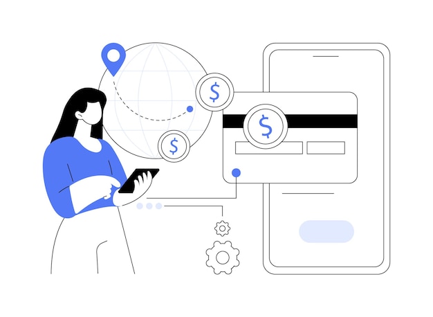 Vector money transfer abstract concept vector illustration