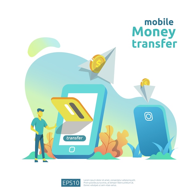 Money transfer concept illustration