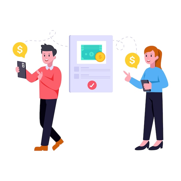 money transfer flat illustration is visually appealing