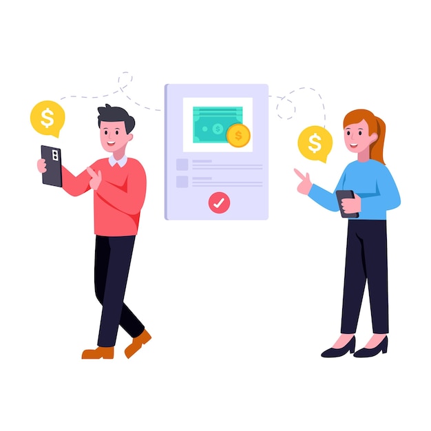 Money transfer flat illustration is visually appealing